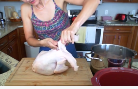 cuting chicken